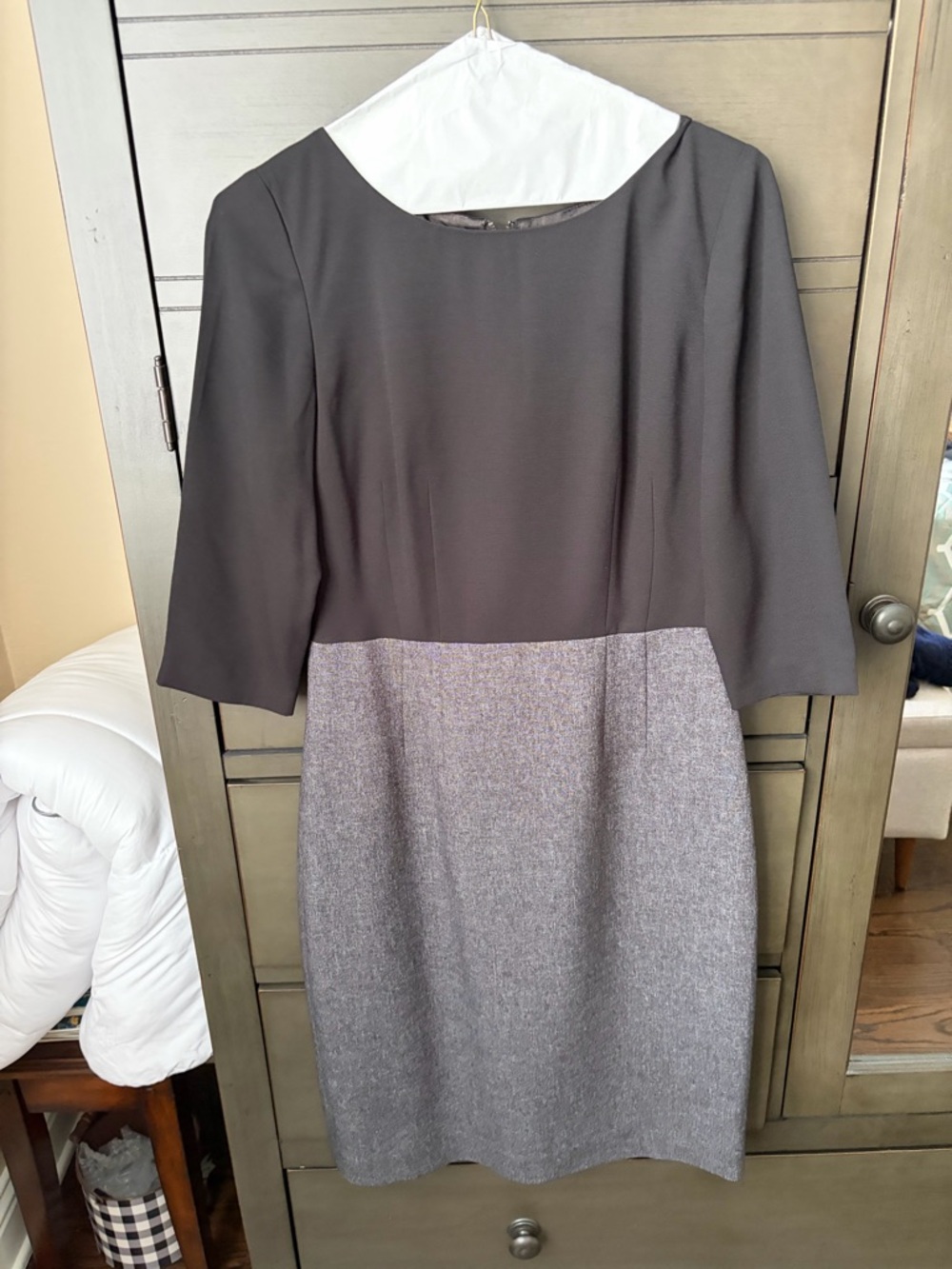 Tahari Black and Gray Sheath Dress